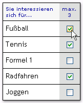Multiple Auswahl: multiple choise